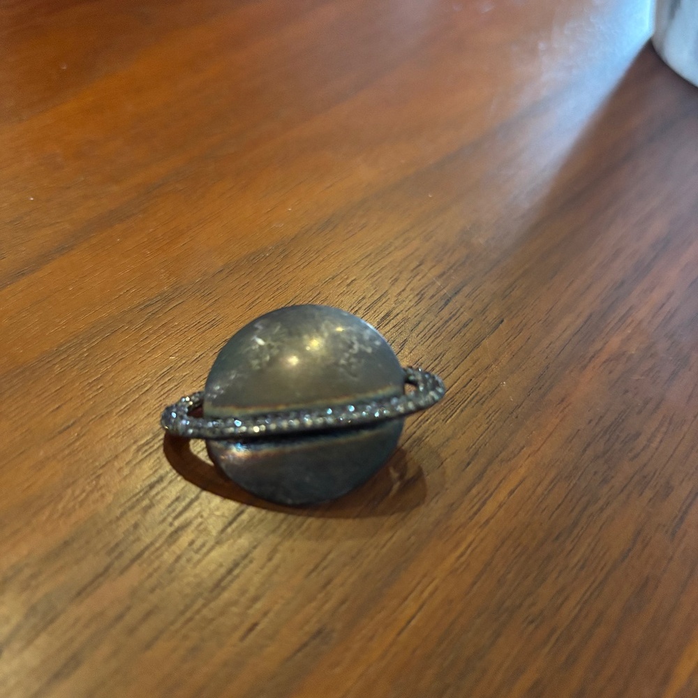 Saint Laurent crystal silver pin